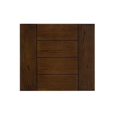 Austin Industrial Black Metal and Ash Wood End Table with Shelf