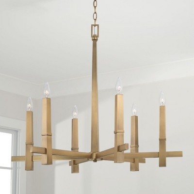 Blake 6-Light Aged Brass Candle Chandelier
