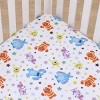 NoJo Disney Monsters Inc. Sully and Mike Super Soft Nursery Fitted Mini Crib Sheet, Blue, Green, Orange, White - 3 of 4