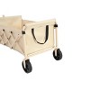Lightweight Portable Heavy Duty Folding Beach Wagons with Wheels - Outdoor Utility Carts Capacity-Beige - 3 of 4