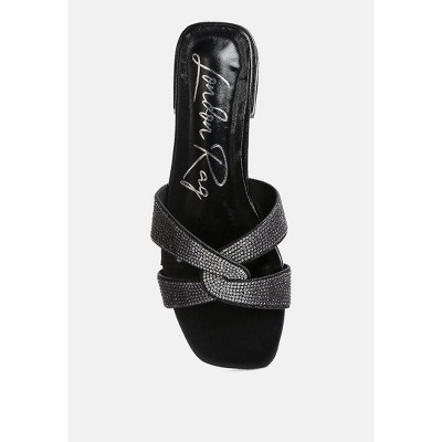 rum cake cross strap rhinestone Womens sandals