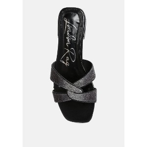 rum cake cross strap rhinestone Womens sandals - 1 of 4
