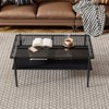 ALEXOUN Modern Rectangle Coffee Table with Tempered Glass Top & Metal Frame, Stylish Living Room Table, Easy Assembly for Home and Office - 2 of 4