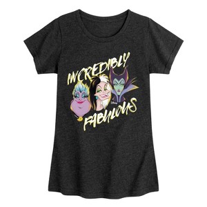 Girls' - Disney Villains - Incredibly Fabulous Fitted Short Sleeve Graphic T-Shirt - 1 of 4