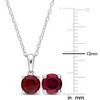 EVERLY JEWELRY | Sterling Silver Created Gemstone and Multiple Gemstones 2-Piece Set of Pendant with Chain and Earrings - 2 of 3