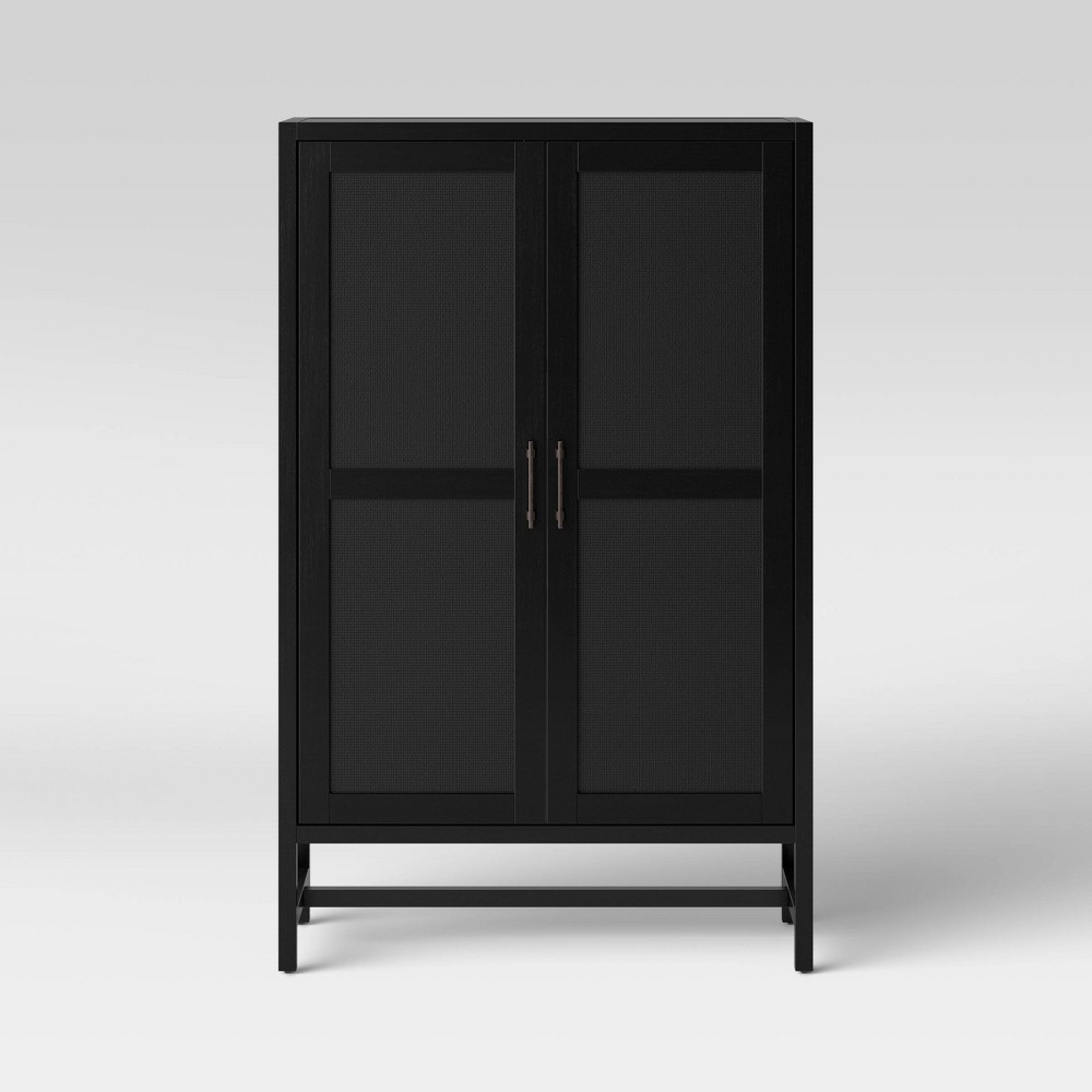 Photos - Wardrobe Warwick Library Cabinet Black - Threshold™