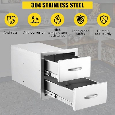 Garvee Stainless Steel BBQ Drawer for Outdoor Kitchen - 30" W x 23" D x 10" H, Weather-Resistant Flush Mount with Silent Operation