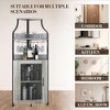 Corner Bar Cabinet, 61" Tall Farmhouse Wine Cabinet with Detachable Wine Rack, 5-Tier Industrial Wine Cabinet with Glass Holder & Adjustable Shelves - 4 of 4