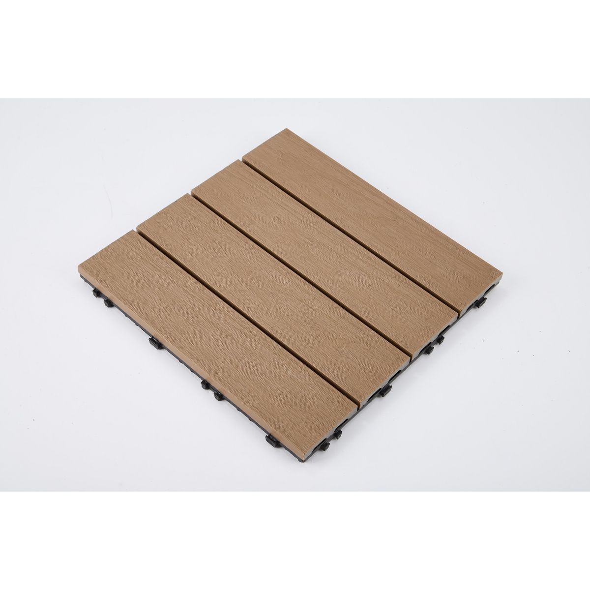 Interlocking Composite Deck Tiles, Wood Grain Snap-In Outdoor Patio Flooring Tiles for Balcony, Backyard & Outdoor Walkway Decoration