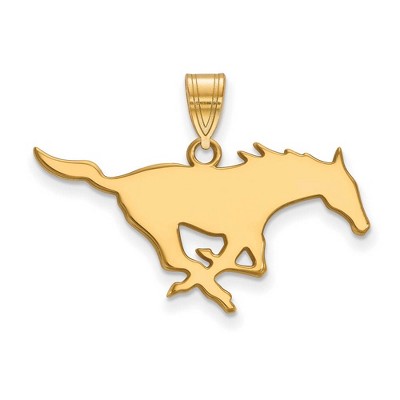 Black Bow Jewelry 14k Yellow Gold Southern Methodist Mustangs NCAA Large Pendant
