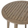 Okak Outdoor Bistro Table Round Side Dining Tables Handcrafted Acacia Wood Patio End Table Outdoor&Indoor for Garden Balcony Yard Pool, Gray - 4 of 4