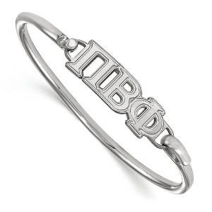 Black Bow Jewelry Sterling Silver Pi Beta Phi Greek Life Bangle Bracelet 7 Inch - 1 of 3