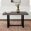 Sapphtopaz Dining Table Kitchen Table Modern Distressed Solid Wood Metal Open Frame Table for Kitchen, Dining Room - 3 of 4