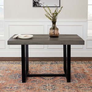 NicBex 72"/52" Modern Rectangle Dining Table for 4-6 Seaters,Kitchen Table with Pine Wood Tabletop and Metal Open Frame for Kitchen,Gray/Brown/Oak - 1 of 4