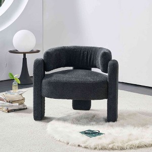 CAVINAS Boucle Fabric Accent Chair with Mid-Height Ring Backrest,Modern Upholstered Living Room Chairs,Reading Chairs for Living Room - 1 of 4