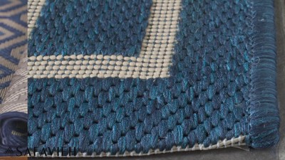 Brown and Bone Geometric Indoor/Outdoor Area Rug