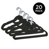 Trio Home Heavy Duty Rubber Hanger with Cascade Hook and Tie Bar,360 Degree Rotatable Hook (20 PACK)  - Black - 2 of 4