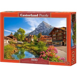 500 Piece Jigsaw Puzzle, Kandersteg, Switzerland, Alps Puzzle, Mountain Village Puzzle with River, Adult Puzzles, Castorland B-52363 - 1 of 4
