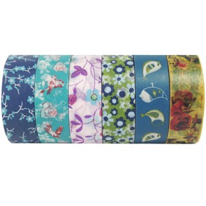 Wrapables Japanese Washi Masking Tape Collection, Premium Value Pack (Set of 6) - 1 of 4
