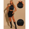 Allegra K Women's Fringe Trim Glitter Sleeveless Tie Halter Neck Sparkly Corset Top - 2 of 4