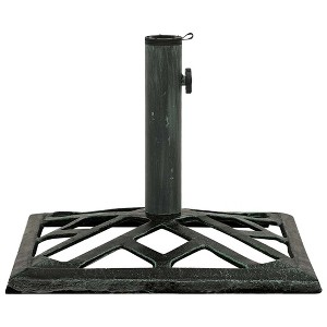 vidaXL Umbrella Base Patio Parasol Umbrella Stand Weighted Base Cast Iron - Green 17.3" x 17.3" x 12.2" - 1 of 4