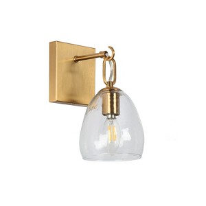 LNC Blobfish Polished Gold and Texture Glass Modern/Contemporary  Vanity Lights,1 Light/ 2 Light/3 Light - 1 of 4