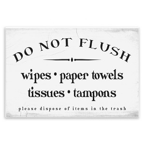 Stupell Industries Don't Flush Garbage Items Bathroom Sign Wall Plaque Art - 1 of 4
