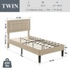 VECELO Twin/Full/Queen Size Upholstered Bed Frame Button Tufted Adjustable Headboard - image 3 of 4