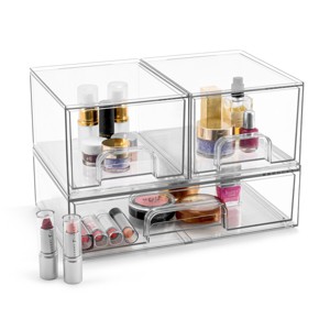 Sorbus Clear Acrylic Drawer Organizers - Makeup Case Pull-Out Drawers - 1 of 4