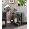 HomeStock Chairside End Table with Charging Station and Shelf, Two USB Ports, Stylish Crisscross Frame Accent Table for Bedroom Décor - 2 of 4