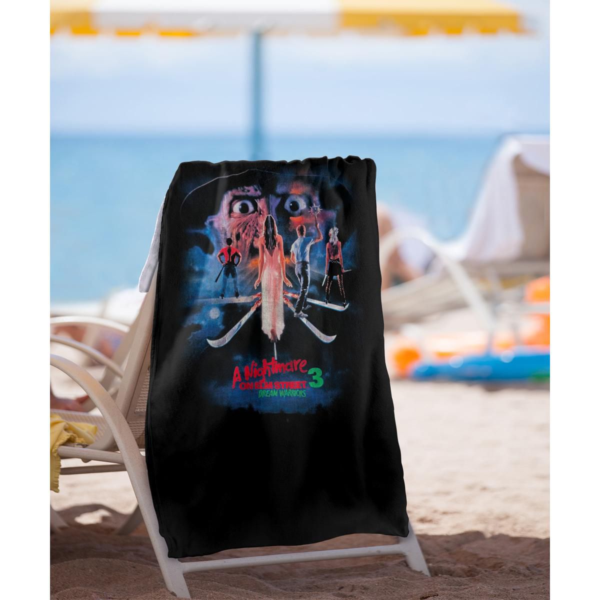 A Nightmare On Elm Street 3 Dream Warriors Vintage Poster 30" x 60" Beach Towel - thumbnail 2