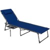 Resenkos Folding Outdoor Chaise Lounge Chair Tanning Chair With 5-Level Adjustable Back, Side Table, Pillow, Pocket, Dark Blue - 2 of 4