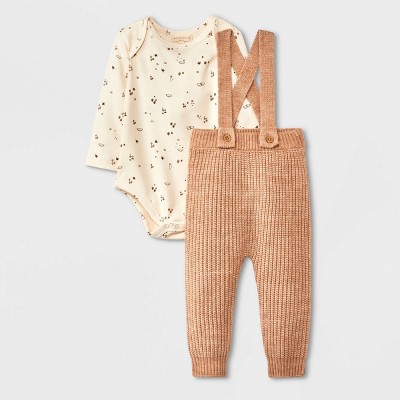 Image of Grayson Collective Baby Girls' 2pc Top & Bottom Set - Off-White 3-6M