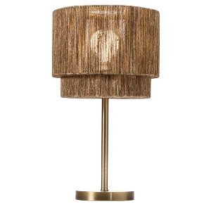 Modern Home Soho Jute Golden Brass Table Lamp w/Natural Jute Rope Shade - 1 of 4