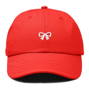Dalix Bow Embroidered Coquette Cotton Summer Cute Outdoor Baseball Cap Dad Hat Womens - 1 of 4
