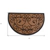 HomeRoots 18" X 30" Beige and Black Rubber and Coir Outdoor Semi Circle Door Mat - 3 of 4