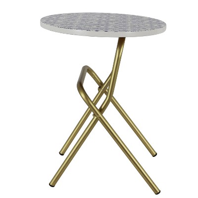 Peyton Patina Vie Folding Accent Table Gold - Decor Therapy