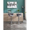 CAVINAS Set of 2 Adjustable Swivel Bar Stools,Velvet Counter Stools with Chrome Footrest & Chrome Base,Bar Chairs for Home Pub & Kitchen Island - 2 of 4