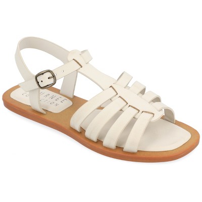Journee Collection Womens Benicia Buckle Flat Sandals