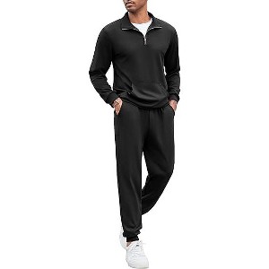 COOFANDY Men's Tracksuit 2 Piece Quarter Zip Sweatsuit Sets Casual Athletic Running Jogging Suits - 1 of 4