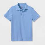 Boys' Short Sleeve Pique Uniform Polo Shirt - Cat & Jack™ Light Blue