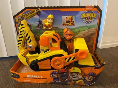 PAW PATROL Rubble Digg'n Bulldozer Construction Toy Vehicle + Figure Play  Set NW