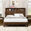 KWPZQEB Bed Frame with 2-Tier Storage Headboard, Wood Platform Bed Frame with Built in Charging Station, Metal Support/Noise-Free/No Box Spring Needed - 4 of 4