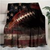 Lomsoe Vintage American Football Print Flannel Blanket - All Seasons Soft and Warm Throw Blanket for Bed, Napping, Camping, Travel, Office - 2 of 4