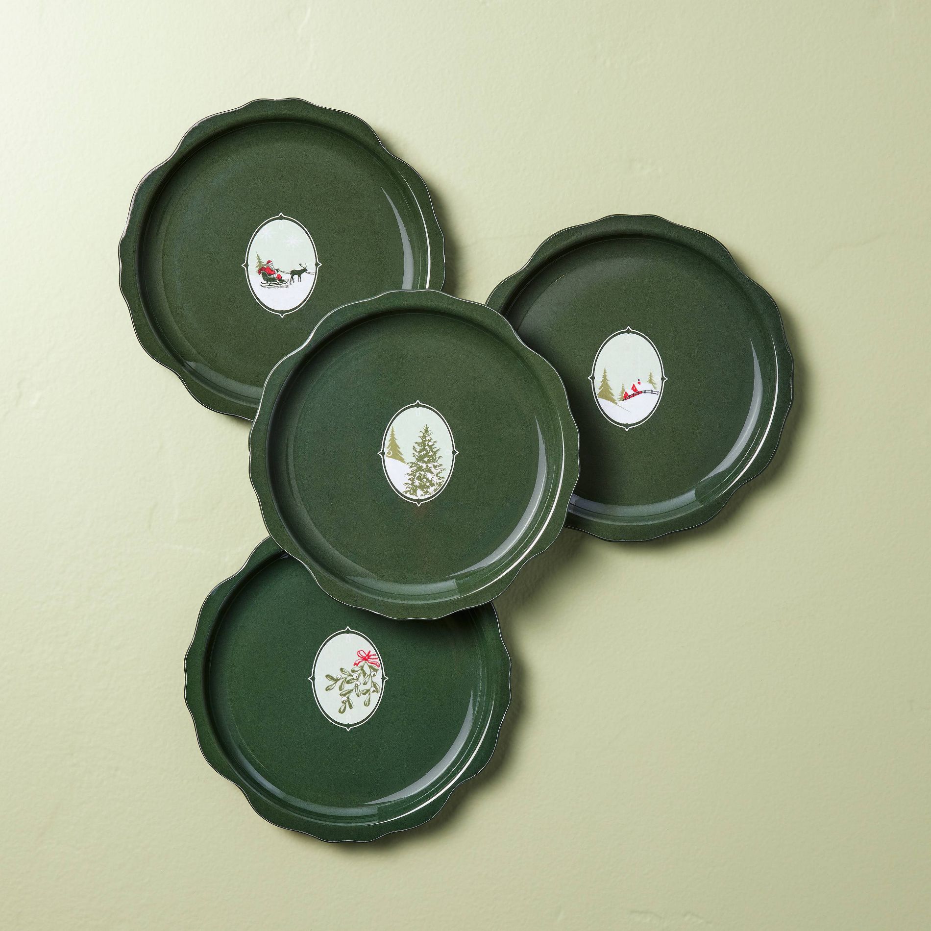 4ct Melamine Green Icon Appetizer Plates - Hearth & Hand™ with Magnolia