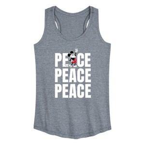 Women's - Disney - Mickey Peace Graphic Racerback Tank - 1 of 4