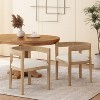 Set of 2 Retro Dining Chairs Arm Chairs with Rubber Wood Legs, Natural+Beige 4S - HABITRIO - 2 of 4