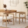 Set of 2 Retro Dining Chairs Arm Chairs with Rubber Wood Legs, Natural+Beige 4S - HABITRIO - image 2 of 4