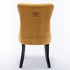 Vynxaria 2 Piece Set of Light Blue Velvet Dining Chairs with Wooden Legs and Nail - Head Trim, Ideal for Dining Room & Living Room - 4 of 4