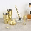 Viski Gold Cocktail Shaker Set - Gold Bar Set for Cocktails - Shaker, Mixing Glass, Barspoon and Bartender Accessories - Stainless Steel Set of 7 - 2 of 4